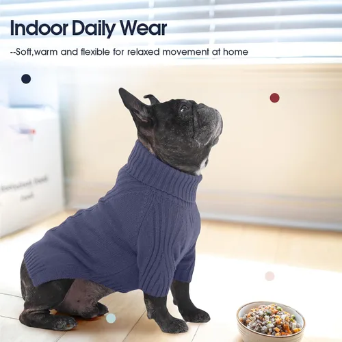 Miniatura 6 de IECOii Suéter XL para Perro, Ropa de Invierno para Perros Grandes Hembras y Machos, Suéter Suave Cálido de Cuello Alto para Perro, Ligero
