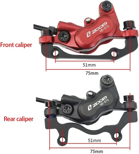 Miniatura 5 de Zoom 4-Piston MTB Freno De Disco Hidráulico Set/w 6.299 in Rotores De Disco Flotante Enrutamiento Interno