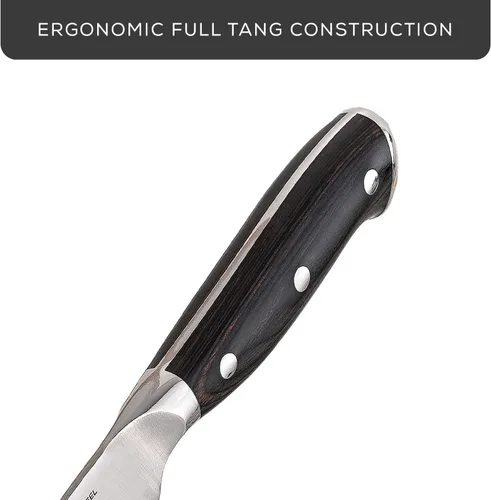 Miniatura 7 de JoyJolt Cuchillo Nakiri de 7 pulgadas. Cuchillo de cocina de acero alemán de alto carbono x50 – Cuchillo japonés magnético en caja de regalo.