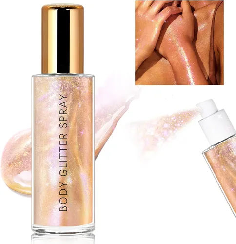 Miniatura 9 de HOSAILY Spray de Purpurina Corporal, Iluminador de Bronce Hidratante Luminoso y de Secado Rápido, Resaltar Líquido No Pegajoso en Aerosol para #5