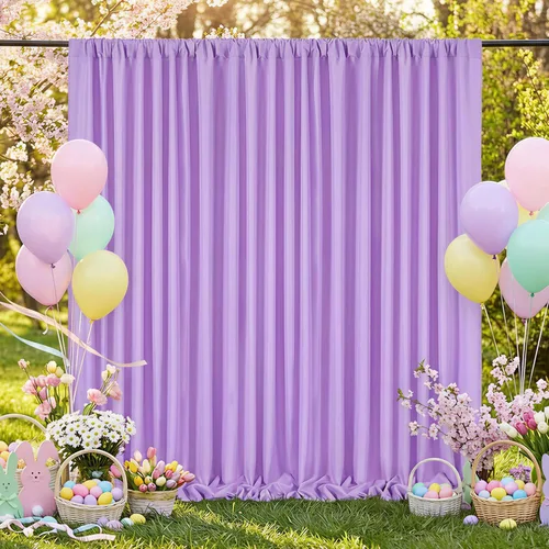 Miniatura 62 de Cortinas de Telón de Fondo Blanco de 2 Paneles 5 x 1,5 m de Poliéster, Telón de Fondo para Fotografía, Cortinas para Decoración de Fondo de Boda