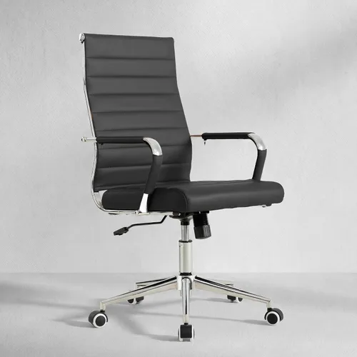 Miniatura 8 de Okeysen Office Desk Chair, Ergonomic Leather Modern Conference Room Chairs, Executive Ribbed Height Adjustable Swivel Rolling Chair for Home Office