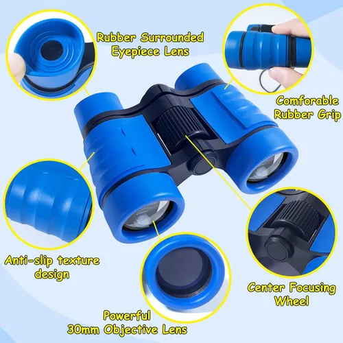 Miniatura 2 de ESSENSON - Binoculos para niños, juguetes, regalos para niños de 3 a 12 años, niños o niñas, telescopio para niños, juguetes al aire libre para Azul