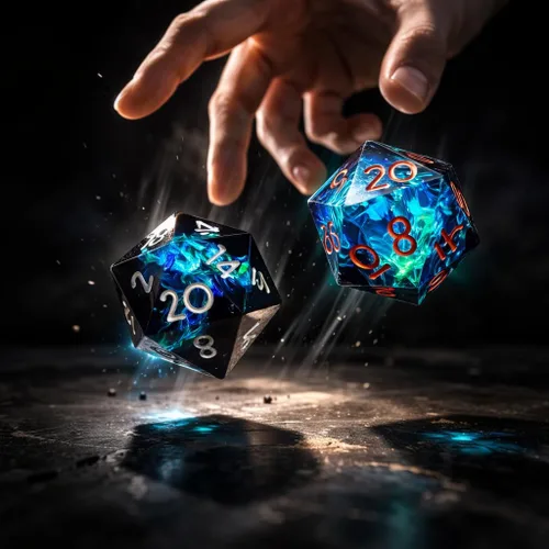 Miniatura 4 de Juego de dados DND de borde afilado de 8 piezas (extra D20) para Calabozos y Dragones – 2 D20 D4 D6 D8 D10 D12 D10% – Dados de resina poliédrica