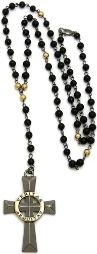 Miniatura 5 de COLLAR VERITAS AEQUITAS CRUZ BOONDOCK SAINTS COLLAR DE CRISTAL CON CUENTAS ROSARIO