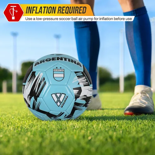 Miniatura 3 de Vizari Balón de Fútbol del Equipo Nacional - Balón de Fútbol de Cuero Sintético Duradero para Adultos, Niños y Jóvenes Cosido a Máquina con Diseño