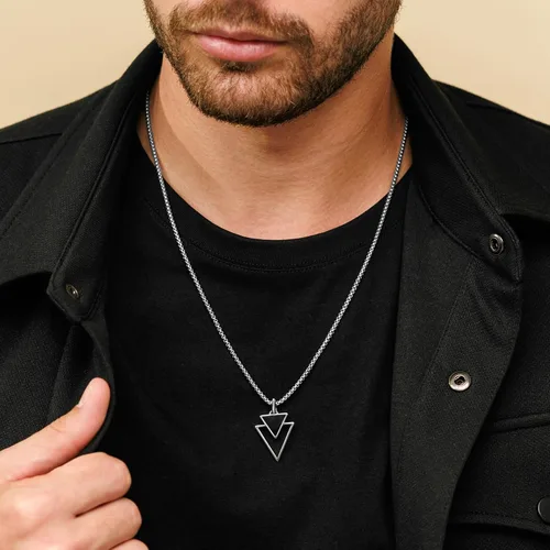 Miniatura 11 de Galis Collar para hombre, collar de cadena de plata de acero inoxidable de alta calidad para hombres, no se deslustra, cadenas para hombres