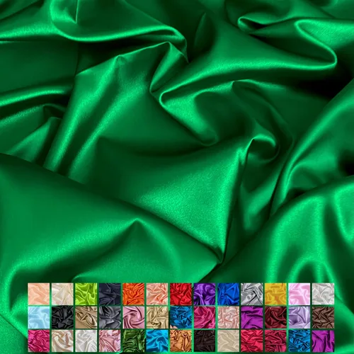 Miniatura 20 de Yard - Tela de satén sedosa elástica de alta calidad - Tela para vestidos y faldas - Suave como la seda, brillo metálico, ideal para bodas y diseño
