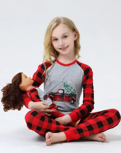 Miniatura 2 de Babyroom Girls Pajamas Matching Doll Pjs Toddler Kids Cotton Sleepwear Christmas Clothes