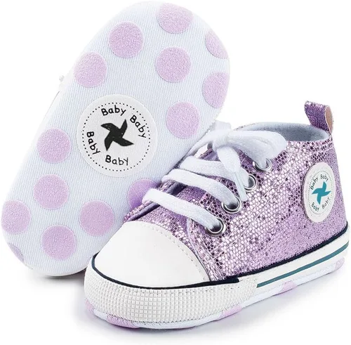 Miniatura 150 de Zapatos deportivos de lona de lona para bebés y niñas, suela antideslizante suave, suela antideslizante