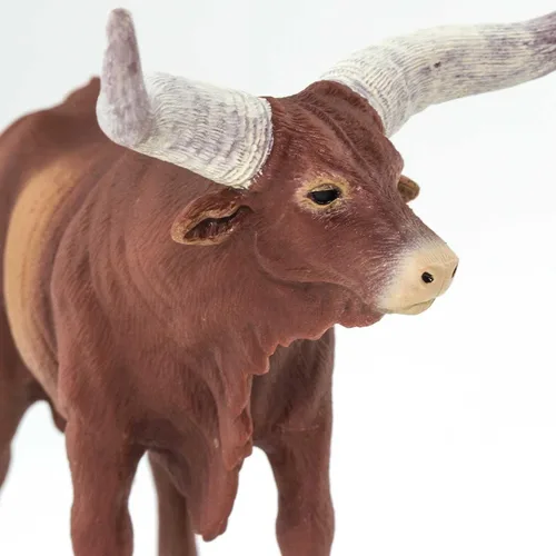 Miniatura 5 de Safari Ltd. Watusi Figura de toro – Figura detallada de vaca de plástico de 6 pulgadas – Juguete educativo de animales de granja para niños, niñas