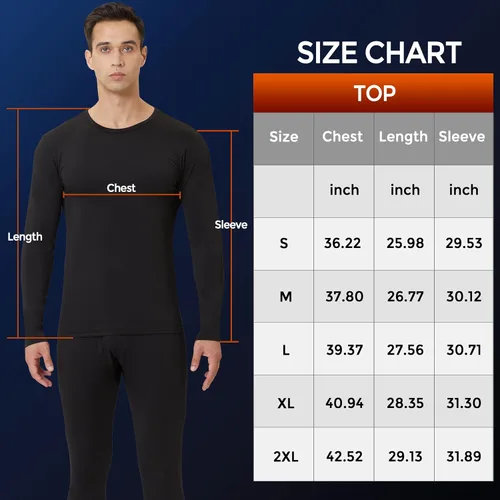 Miniatura 5 de CL convallaira Thermal Compression Shirts for Men, Long Johns Underwear Pant Tops and Bottoms Base Layer