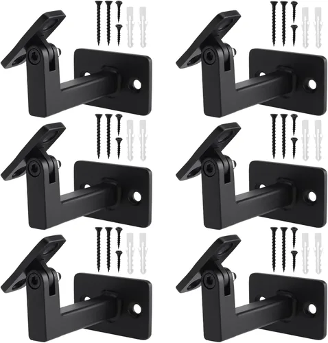 Miniatura 10 de RealPlus Soportes de pasamanos ajustables resistentes giratorios cuadrados para escaleras de escalera, paquete de 3