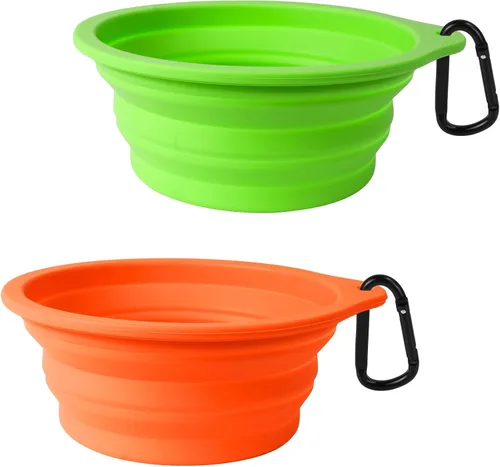 Miniatura 10 de PetBonus - 2 unidades de tazones plegables de silicona para perros, libres de BPA, aptos para lavavajillas, portátiles, plegables, expandibles