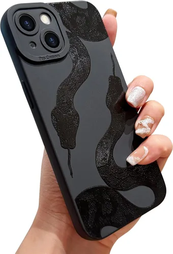 Miniatura 18 de LAPOPNUT Funda negra para iPhone 13 Pro Max, Funda de silicona suave con diseño de patrón de labios lindo para mujeres y niñas, Funda protectora a