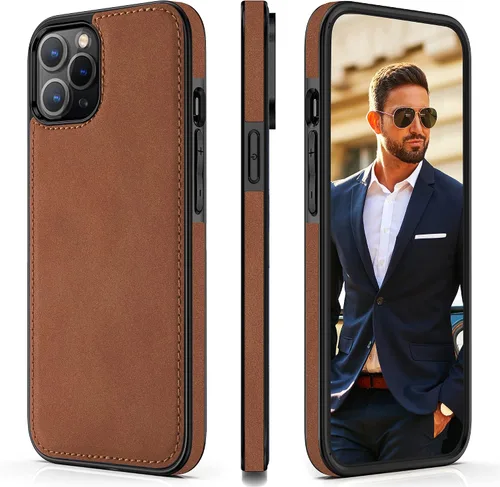 Miniatura 29 de LOHASIC Funda para iPhone 12 y iPhone 12 Pro - Fundas para teléfono i Phone 12 con borde cromado delgado, fundas de cuero de diseño suave, funda