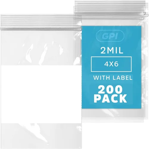 Miniatura 27 de GPI Caja de 1000 bolsas de plástico transparente recerrable con cremallera de 3" x 4" - A granel de 2 mil de grosor, bolsitas de poli fuertes