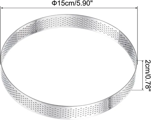 Miniatura 2 de uxcell Anillos Pequeños de Acero Inoxidable para Pasteles, Anillo Perforado de Mousse para Pastel de Cocina Horneado Resistente al Calor, 2.5