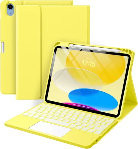 Miniatura 10 de Harvopu Funda compatible con iPad de 11ª y 10ª generación con teclado, funda tipo folio con soporte para lápices, trackpad multitáctil, Azul marino