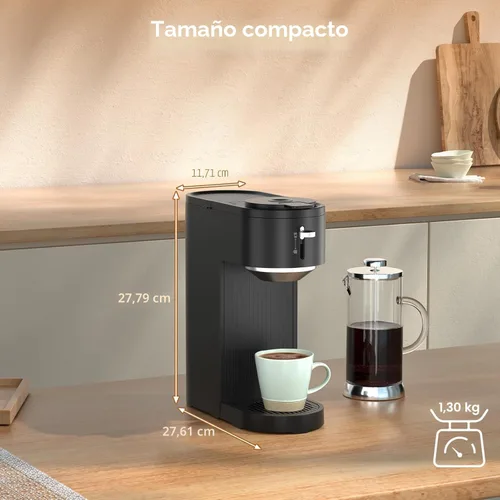 Miniatura 7 de COWSAR Cafetera de una sola porción, cafetera 2 en 1 para cápsulas K-CUP y café molido, tamaños de preparación ajustables de 6 a 14 onzas, depósito