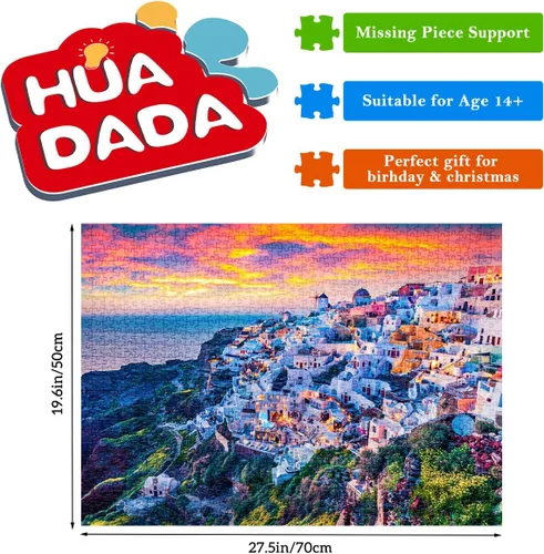 Miniatura 2 de Rompecabezas para adultos de 1000 piezas para adultos, rompecabezas de 1000 piezas, rompecabezas de 1000 piezas, Isla Santorini