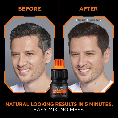 Miniatura 4 de L’Oreal Paris Men Expert One Twist - Tinte permanente de cabello para hombre, sin ensuciar, para cubrir canas, aplicación sencilla, sin mezclar y 03