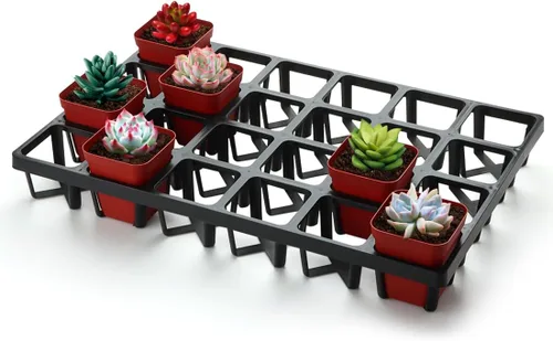 Miniatura 12 de RooTrimmer Paquete de 5 Bandejas para Vivero, Bandeja para Plantas con Capacidad de Transporte y Soporte para Macetas de 24 Celdas, Bandeja