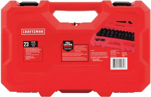 Miniatura 3 de CRAFTSMAN Juego de llaves de impacto profundo, SAE, 1/2 pulgada, 23 piezas (CMMT16970)