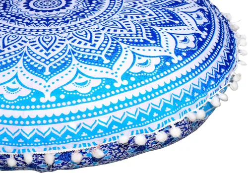 Miniatura 67 de CRAFT KALA Funda de cojín con diseño de mandala, funda de cojín para asiento, hippie, decorativo, bohemio, otomano, de algodón, indio, para sala