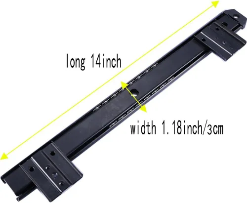 Miniatura 4 de Bandeja de cajón para teclado de escritorio con rodamientos de bolas de 14 pulgadas, riel deslizante, extensión de 3/4, ajustable, acero, metal