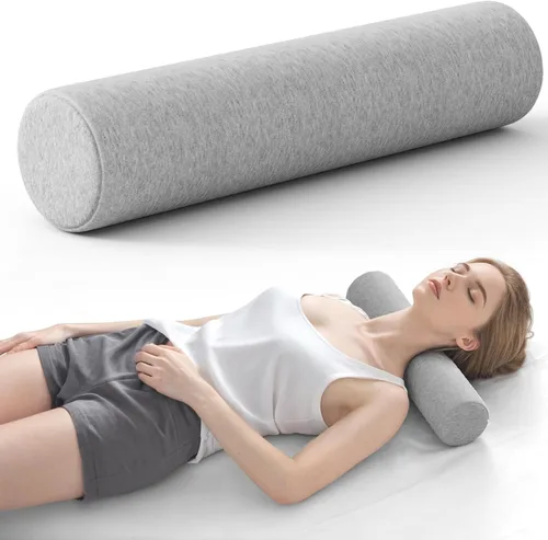 Miniatura 17 de Almohada Cervical de Rollo, Almohadas de Soporte Cervical de Espuma Viscoelástica, Almohadas de Cuello Redondas, Almohadas Cilíndricas de Refuerzo