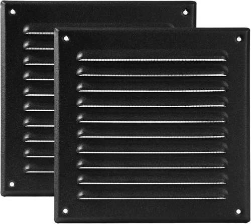 Miniatura 47 de Vent Systems - Cubierta de rejilla de ventilación de aire de alero rectangular de metal negro de 3 x 10 pulgadas (interior), deflector