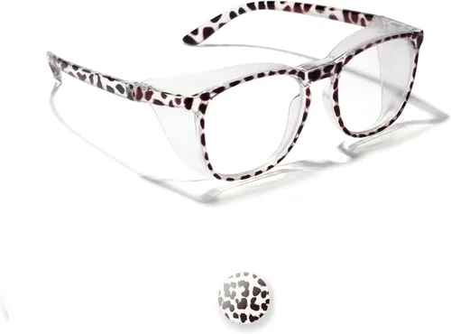 LianSan - Gafas de seguridad antivaho de gran tamaño para enfermeras, gafas certificadas Z87.1 para mujeres, protección UV cuadrada Teñido