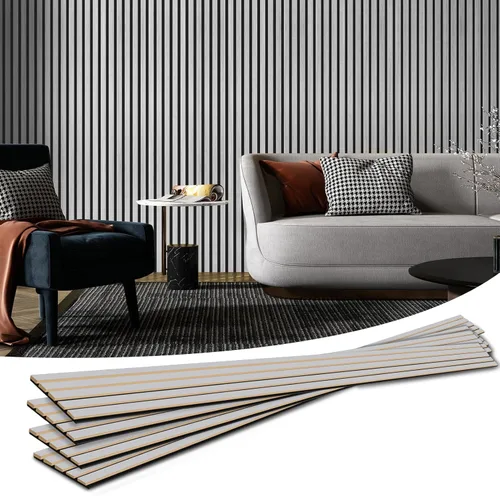 Miniatura 22 de Art3d Paneles acústicos de listones de madera para decoración elegante y reducción de ruido, panel texturizado 3D para techo y pared, paquete