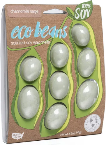 Miniatura 34 de Eco Candle Co. Eco Beans Wax Melts - Paquete de 2 unidades, ámbar vintage, 3.5 onzas, aromas de resina de madera, nuez moscada, canela y vainilla