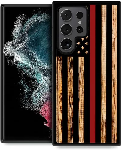Miniatura 30 de DJSOK Funda compatible con Samsung Galaxy S22 Ultra, diseño con patrón de parachoques trasero, esquinas reforzadas antiarañazos, caver de TPU suave