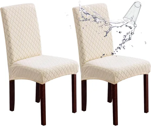 Miniatura 22 de Genina Fundas impermeables para sillas de comedor, fundas elásticas de jacquard para sillas de comedor, extraíbles y lavables, protector de silla