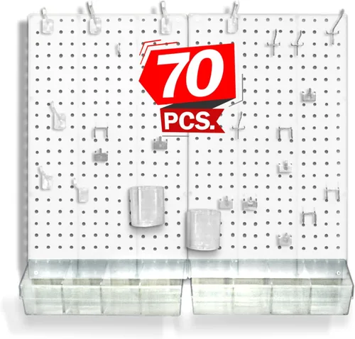 Azar organizador para habitación con panel perforado Blanco