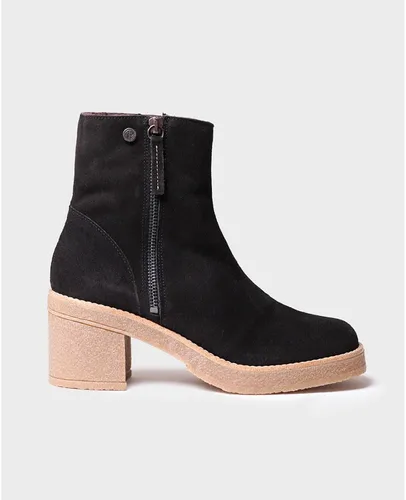 Miniatura 2 de PERU-SY - Botines de tacón ancho para mujer en gamuza