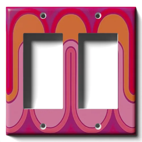 Miniatura 10 de Cubierta decorativa para interruptor de luz con ondas retro rojas, placa de pared de palanca individual Single Toggle