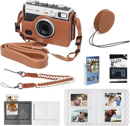 Miniatura 14 de CAIYOULE Mini EVO Funda, Funda protectora para cámara híbrida digital instantánea Fujifilm Instax Mini EVO, accesorios Mini EVO con bolsa de piel