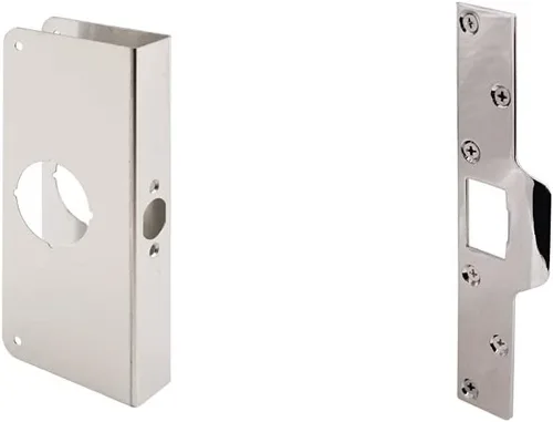 Defender Security U 9585 1-3/8 pulgadas x 9 pulgadas Acero Inoxidable Grueso, Cerradura de 2-1/8 pulgadas y Refuerzo de Puerta, 1-3/8 y Prime-Line U