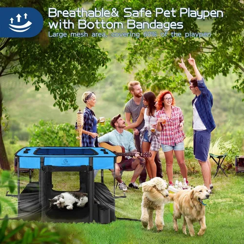 Miniatura 2 de Corralito para perros, corralito para mascotas, corralito plegable para cachorros y gatos, jaula de camping portátil para ejercicio, cubierta