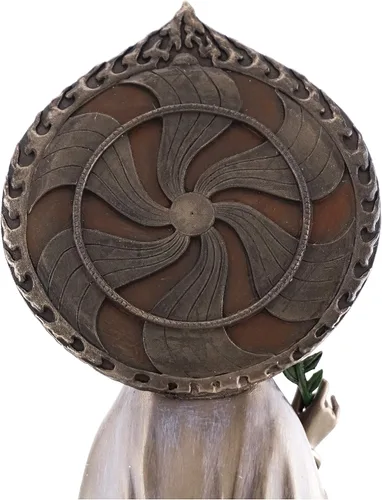 Miniatura 6 de Top Collection Estatua de Guan Yin de pie en pedestal de loto, escultura de Quan Yin de la diosa de la compasión y la misericordia de Asia oriental