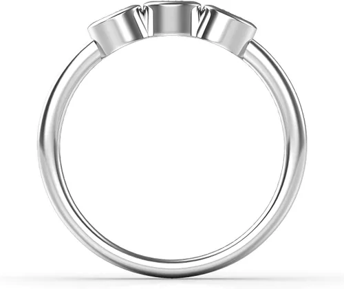 Miniatura 3 de Metal Factory Anillo de compromiso de plata de ley con 3 circonitas cúbicas para el futuro del pasado presente