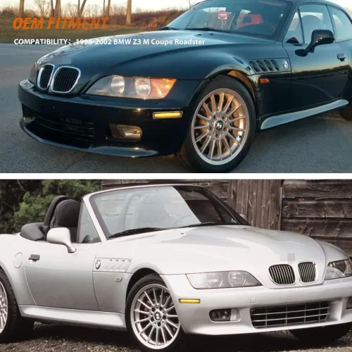 Miniatura 6 de ADIIL Lente transparente ámbar Full LED delantero Fender Side Marker Light Conjunto de lámpara de señal de giro compatible con BMW Z3 M Coupe Lente