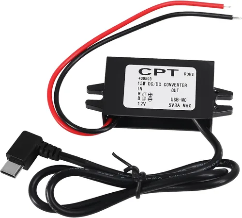 Miniatura 8 de DIANN Módulo convertidor de 12V a 5V 3A 15W Buck - Regulador de CC a CC Convertidor de potencia de coche con interfaz de cable Interfaz de alambre