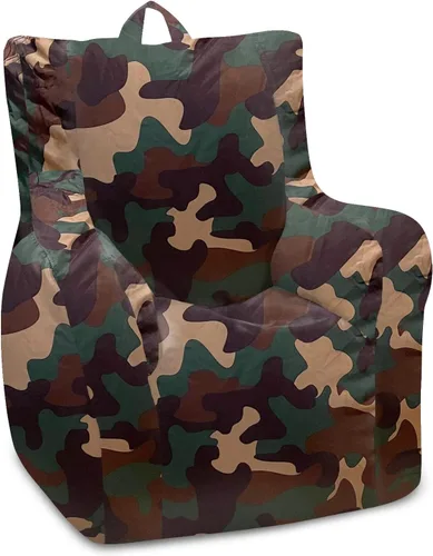 Miniatura 95 de Posh Beanbags - Sillón puff grande, 38 pulgadas, color azul rey sólido Nylon suave - Azul real