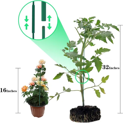 Miniatura 3 de PFNRTH Paquete de 12 estacas para plantas, estacas de soporte para plantas de dos tamaños (16 o 32 pulgadas), estacas para plantas al aire libre