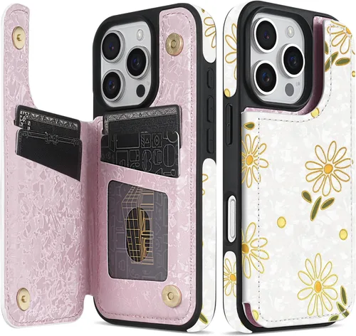 Miniatura 16 de NNH Funda tipo cartera compatible con iPhone Xs Max con bloqueo RFID, ranuras para tarjetas, folio de piel sintética, función atril, doble cierre